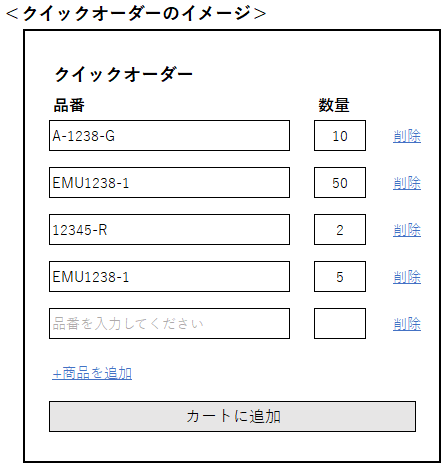 クイックオーダーのイメージ